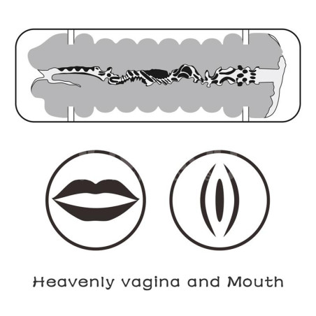 Masturbateur pussy 2 entrées vagin-bouche VIRGIN-SKIN BLOWOUT Violet