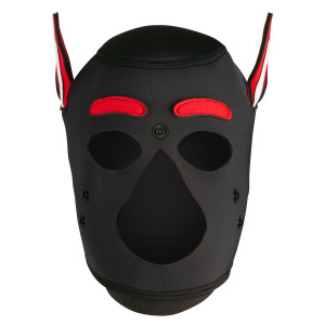 Masque Puppy HUSKY Noir-rouge en Néoprène