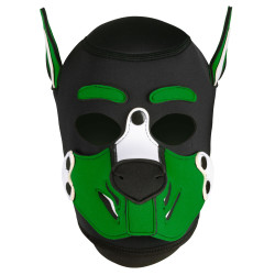 Masque Puppy HUSKY en néoprène Noir et Vert 2