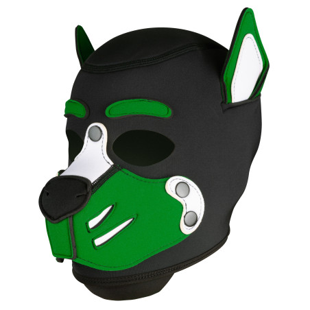 Masque Puppy HUSKY en néoprène Noir et Vert