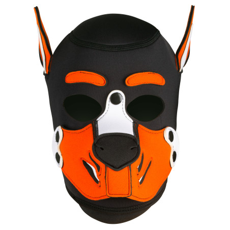 Masque Puppy HUSKY en néoprène - Noir et Orange