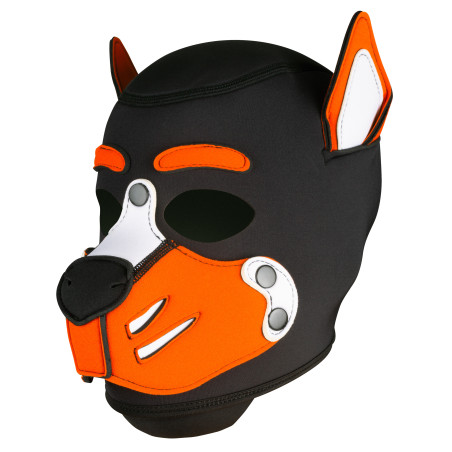 Masque Puppy HUSKY en néoprène - Noir et Orange