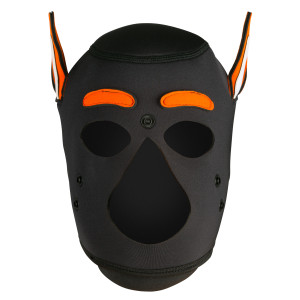 Masque Puppy HUSKY en néoprène - Noir et Orange