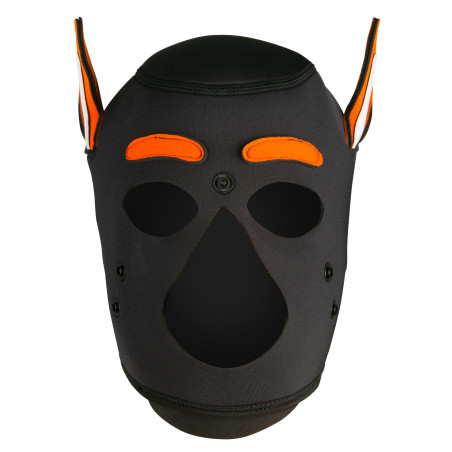 Masque Puppy HUSKY en néoprène - Noir et Orange