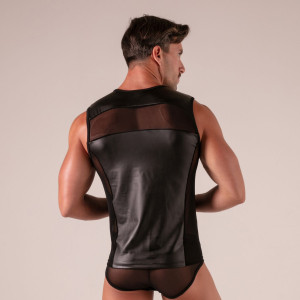 Débardeur imitation cuir REBEL de Absolu Male