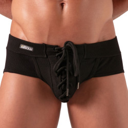 Slip avec lacets LACED Noir de Absolu Male