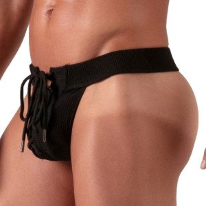String avec lacets LACED Noir