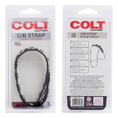 Cockring Ajustbale n Cuir de COLT avec 8 pressions