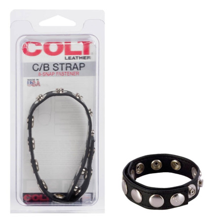 Cockring Ajustbale n Cuir de COLT avec 8 pressions
