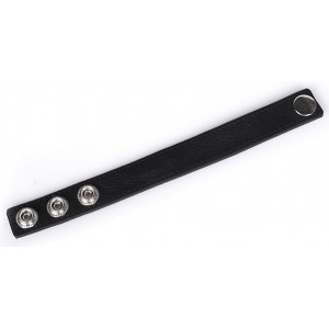 Cockring en cuir noir avec 3 pressions et ajustable