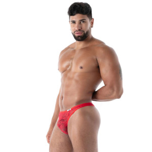 String pour homme FLUID LACE Dentelle rouge de TOF Paris