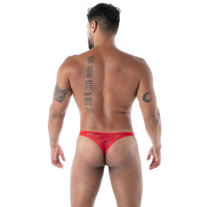 String pour homme FLUID LACE Dentelle rouge de TOF Paris