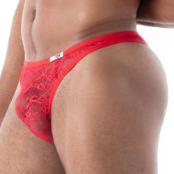 String pour homme FLUID LACE Dentelle rouge de TOF Paris