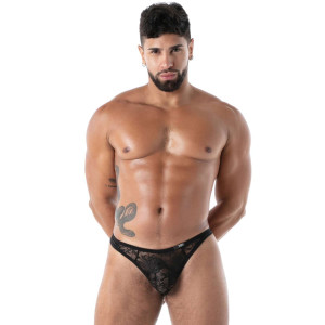 String en dentelle FLUID LACE Noir  de TOF Paris