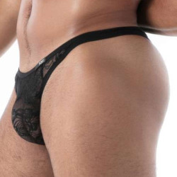 String en dentelle FLUID LACE Noir  de TOF Paris
