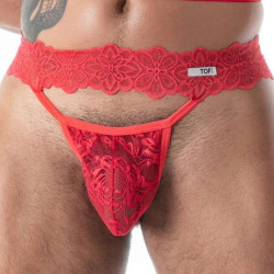 Ultra string en dentelle FLUID LACE Rouge de TOF Paris