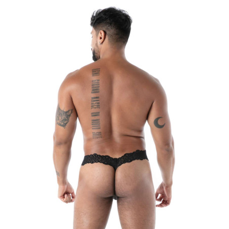 Ultra string en dentelle noir FLUID LACE de TOF Paris