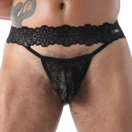 Ultra string en dentelle noir FLUID LACE de TOF Paris