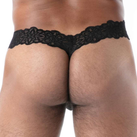 Ultra string en dentelle noir FLUID LACE de TOF Paris