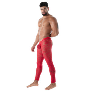 Legging dentelle avec ouverture FLUID LACE Rouge