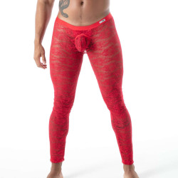 Legging dentelle avec ouverture FLUID LACE Rouge