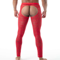 Legging dentelle avec ouverture FLUID LACE Rouge 2