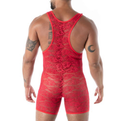 Body en dentelle rouge FLUID LACE de TOF Paris 2