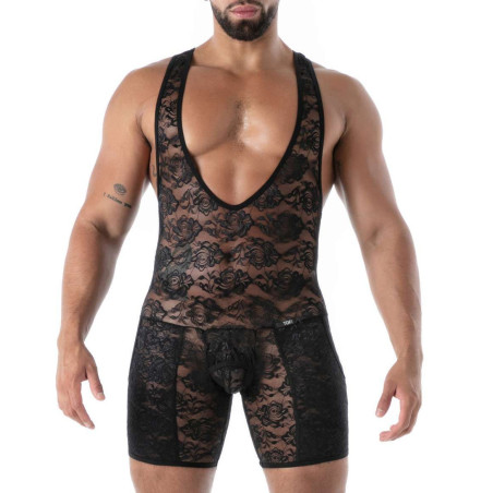 Body en dentelle noir FLUID LACE de TOF Paris