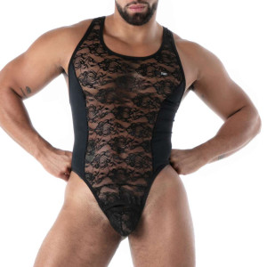 Body String en dentelle FLUID LACE Noir