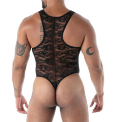 Body string en dentelle FLUID LACE Noir de TOF Paris 2
