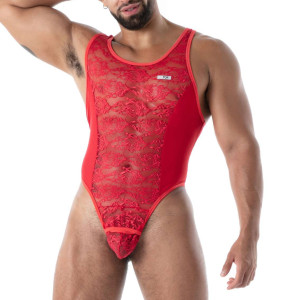 Body String en dentelle FLUID LACE Rouge