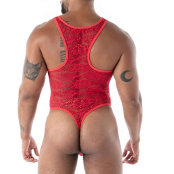 Body string en dentelle FLUID LACE Rouge de TOF Paris 2