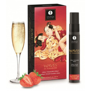 Spray pour fellation WAVES OF PLEASURE Vin pétillant à la fraise 20ml