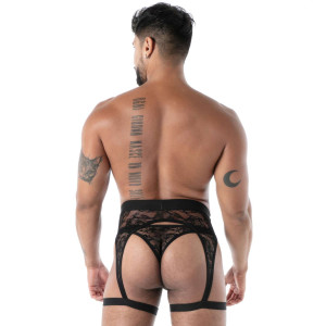 Porte-jarretelles en dentelle FLUID LACE Noir de TOF Paris