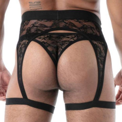 Porte-jarretelles en dentelle FLUID LACE Noir de TOF Paris 2