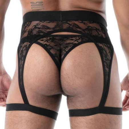 Porte-jarretelles en dentelle FLUID LACE Noir de TOF Paris