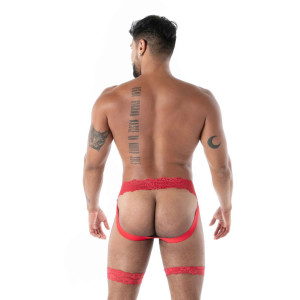 Jock Chaps en dentelle FLUID LACE Rouge de TOF Paris