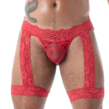 Jock Chaps en dentelle FLUID LACE Rouge de TOF Paris