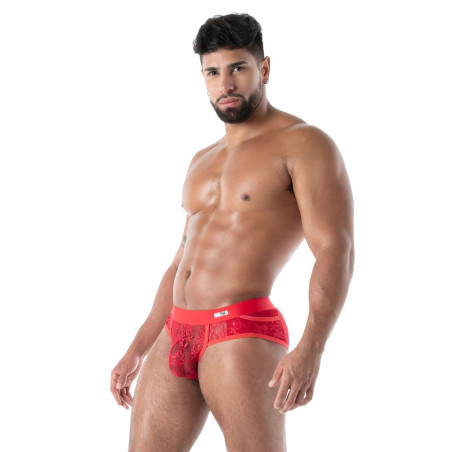 Slip en dentelle FLUID LACE Rouge de TOF Paris