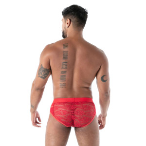 Slip en dentelle FLUID LACE Rouge de TOF Paris