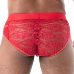 Slip en dentelle FLUID LACE Rouge de TOF Paris 2