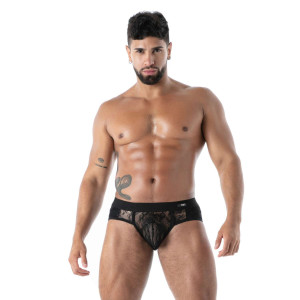 Slip en dentelle FLUID LACE Noir de TOF Paris