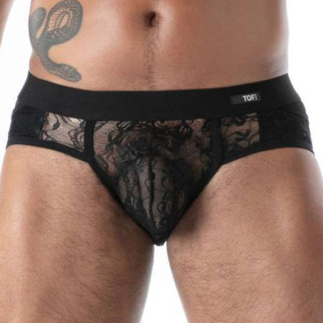 Slip en dentelle FLUID LACE Noir de TOF Paris