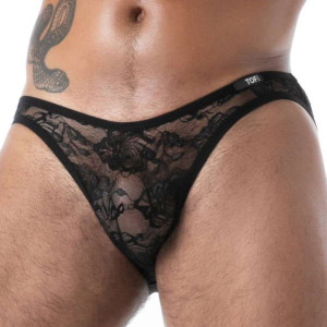 Mini slip en dentelle FLUID LACE Noir
