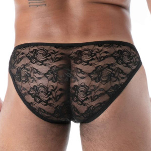 Mini slip en dentelle FLUID LACE Noir de TOF Paris
