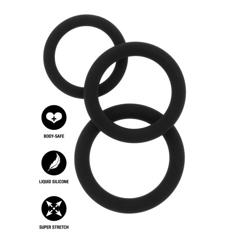 Cockrings en Silicone STAMSTART Noirs 33-39 mm