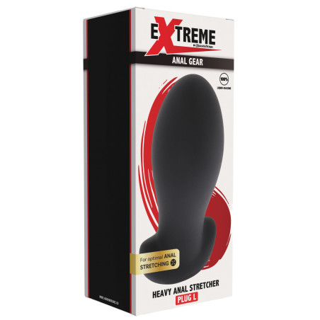 Plug anal EGG STRETCH L de 14 x 6.3 cm Noir