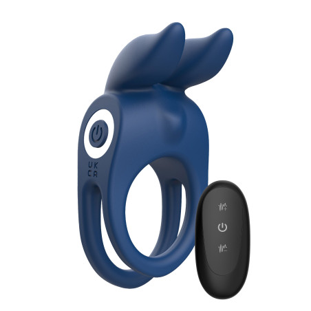 Cockring vibrant FIERCE RABBIT Bleu - Diamètre 30 mm