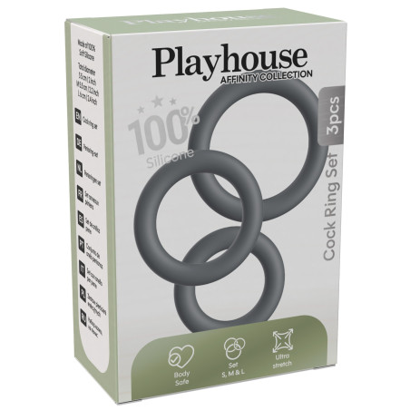 Lot de 3 Cockrings Silicone PLIZPLAY 35-45 mm