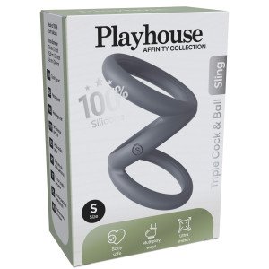 Cockring en silicone TRIPLICOCK S - Diamètre 40 mm